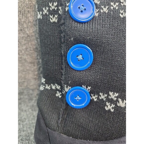 Kansas Jayhawks Size Medium 7/8 Women's Boots Winter Knit Fleece Button - Picture 3 of 9